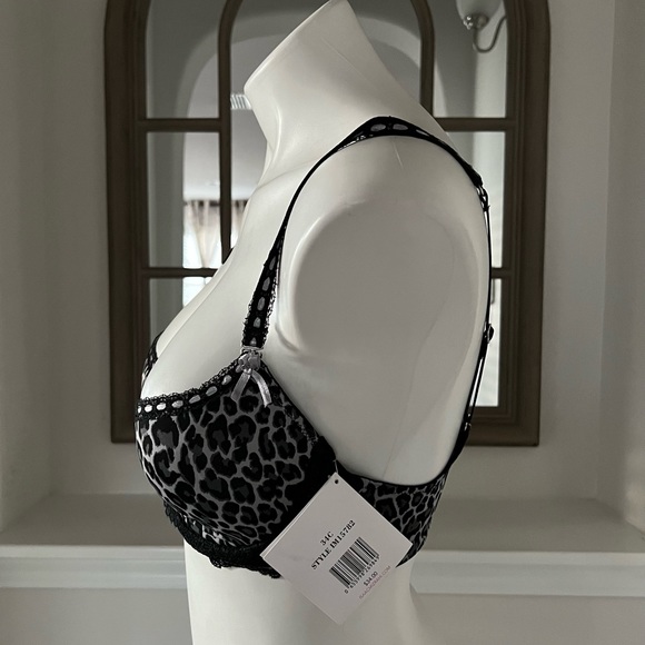 Isaac Mizrahi Balconette Push-Up Bra Animal Print Lace Trim Size 34C NWT - Picture 2 of 15